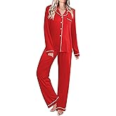 Ekouaer Womens Classic Sleepwear Long Pajama Set S-XXL