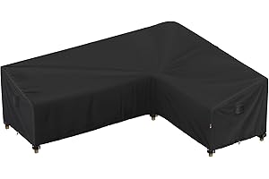 iBirdie Outdoor Patio Furniture Cover fit 120 x 90 inch, 118 x 89, L-Shaped Sectional Sofa, Waterproof Weatherproof Heavy Duty 600D Garden Cover for Outside L Shape Couch