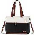 LOVEVOOK Laptop Bag for Women 15.6 Inch Laptop Large Capacity Work Bags Mutiple Pockets Teacher Bag with Removable Strap Water Resistant Computer Bags for Business Travel Nurse, Black Brown