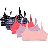 Donella Cami Bra for Girls - Stretch Cotton Girls Training Bra 5 Pack