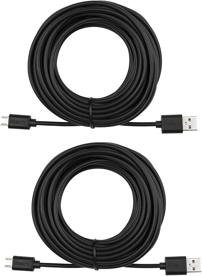 2Pack 25ft Power Extension Cable Compatible for WyzeCam