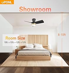 OPONL 30" Black low profile Ceiling Fan with