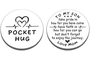 STVK Son Gifts for Son Him Teens Boys Men Stocking Stuffers from Mom Inspirational Pocket Hug Token Gifts for Kids Son Stepson Son 16th 18th Birthday Gifts for Son Sweet Valentines Day Christmas Gifts