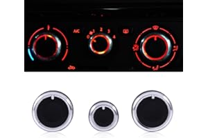 A/C Air Conditioning Control Switch Knob Button, Qiilu Control Knob Heater Dash A/C Switch Knobs Black Control Buttons for MK