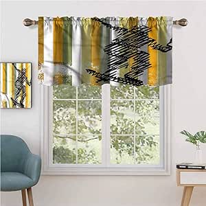 Hiiiman Cortina moderna para ventana, cenefa de patinador, juego de 1