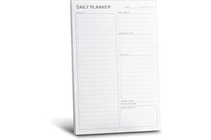 UtyTrees Daily Planner Pad: 6.7" x 9.8" with 58 Undated Tear-Off Sheets, Unisex Planning Pads to Track Productivity, Schedule, Water intake and Something Fun.