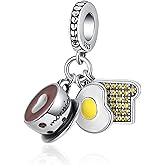 LONGLUCK 925 Sterling Silver Charms for Bracelets Necklaces Dangle Pendant With 5A Cubic Zirconias Bead Charm for Women DIY Jewelry
