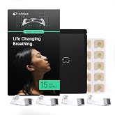 Intake Breathing &mdash; Magnetic Nasal Strips Starter Kit | Reusable Band + Tabs | Nasal Strips for Sleep, Snoring, Breathing &amp; Sports | Stronger Lift Than Traditional Nose Strips | 4 Sizes, 15 Tabs, Clear