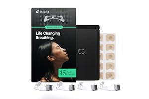 Intake Breathing Magnetic Nasal Strips Starter Kit (15 Count, Black) - Boost Oxygen Intake, Reduce Snoring, Improve Sleep Quality - Sweat Resistant, Nasal Strips - Extra Strength Snoring Solution