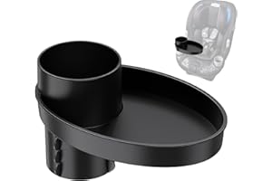 SHAKVEN Rotating Car Seat Cup Holder Snack Tray for Kids | Car Seat Cup Holder Snack Tray,Car Seat Food Tray for Toddler,Storage Tray Stroller Snack Tray for Most Car Seats
