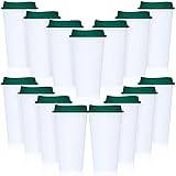 Domensi 15 Pack Reusable Coffee Cups with Lids