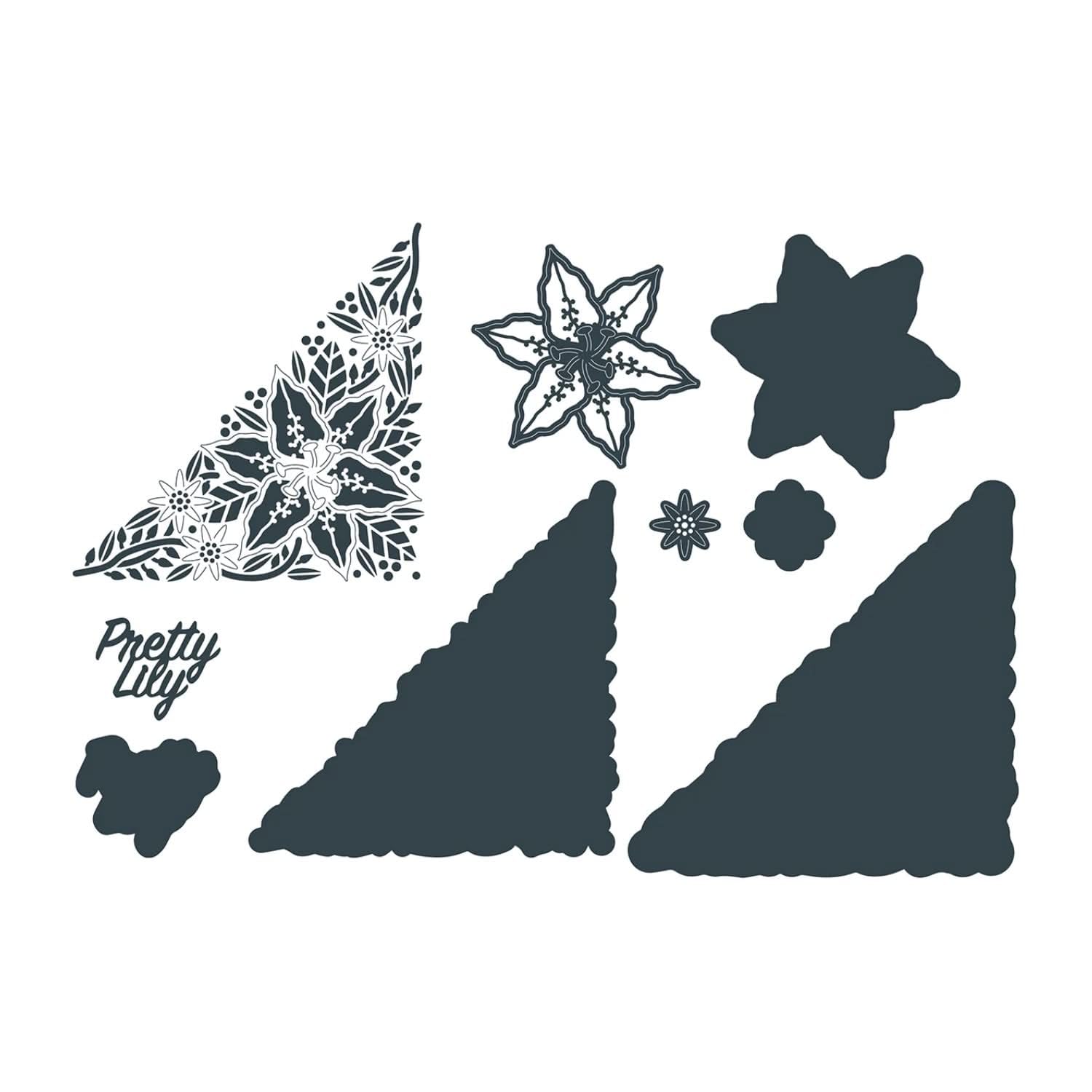 Paper Boutique Corner Set-Pretty Lily, Metal, Largest die 11.8 x 11.6