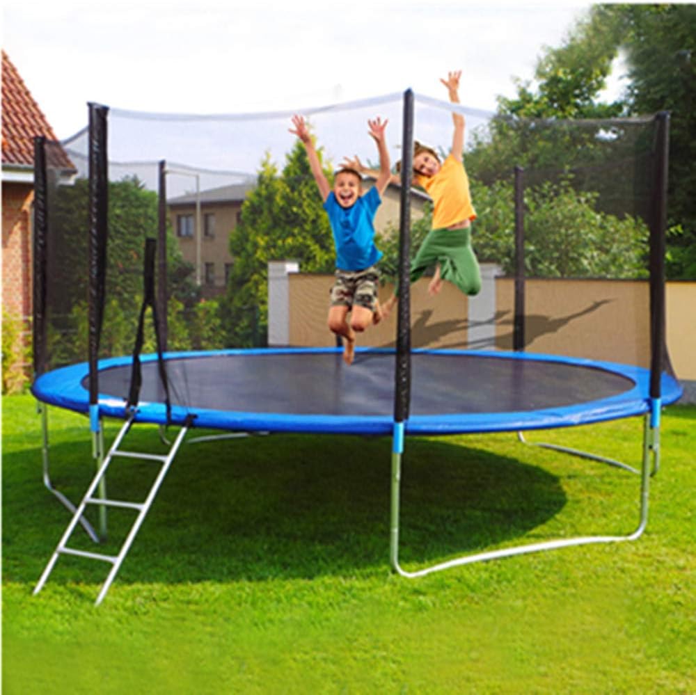 Midress 10FT Kids Trampoline with Safety Enclosure Net Trampolines with Ladder Jumping Mat and Spring Cover Pad Outdoor Round Jump Trampoline for Children