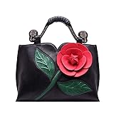 Moonwind Vintage PU Leather Rose Satchel Tote Women