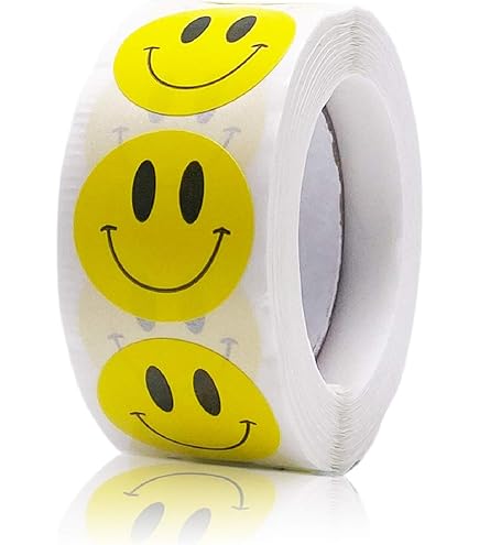 Hygloss Products Happy Smiley Face Yellow Dot Stickers - 240