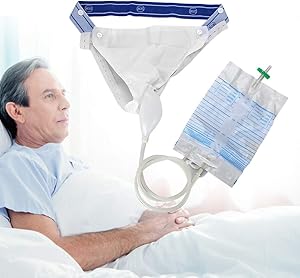 Silicone Urine Collector with 2 Urine Catheter Bags, 3 Type Optional for Man Woman Elderly (Men Type)