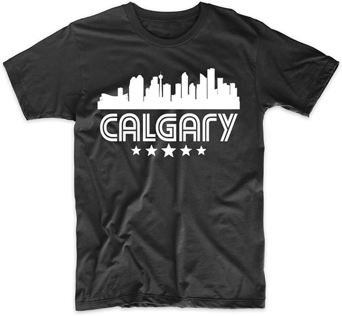 Men's Calgary Shirt Calgary Alberta Skyline Retro Style T