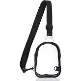Hmxpls Mini Clear Bag Stadium Approved, Clear Sling Bag Crossbody Bags Fanny Pack, Concert Purse Belt Chest Bags Stadium Approved for Women