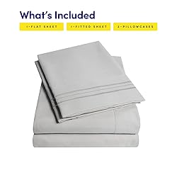1500 Supreme Collection Twin Sheet Sets Light Gray
