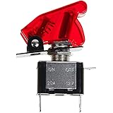 AutoEC 12V/20A Red LED Illuminated On/off SPST Car Automotive Toggle Switch Button