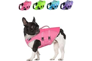 PETDSH Dog Life Jacket Small, Reflective Dog Life Vest for Swimming Boating, Dog Swim Vest with Superior Buoyancy and Rescue Handle, Adjustable Dog lifejacket for Small Dogs (XS)
