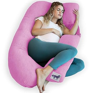 Blue Horse Microfiber Solid Modern U Shape Maternity/Pregnancy Pillow for Pregnant Women - Pack of 1 (Pink)