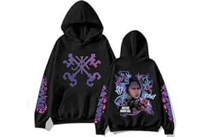 JXQCWY Arcane League of Legends Jinx Hoodie Front & Back Art Adult Black Crew Neck Pullover Tops Sweatshirt Arcane Merch