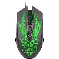 Rii Wired Gaming Mouse,Ergonomic Optical Mice with RGB Backlit,6 Programmable Buttons,1200 to 12800 High-Precision Adjustable