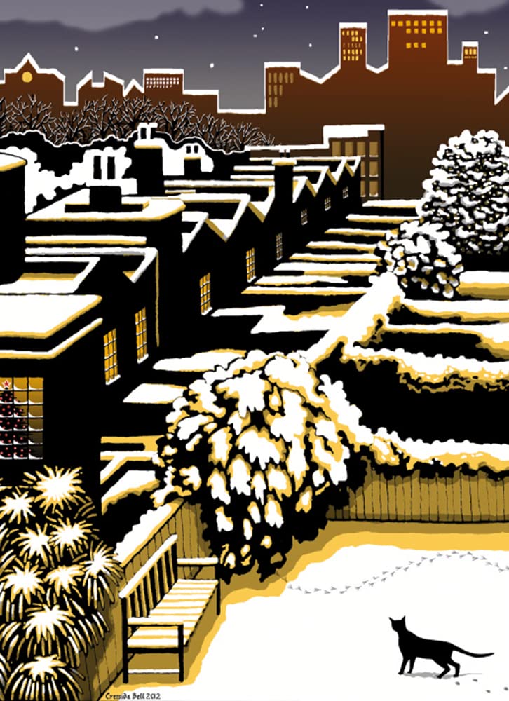 Museums & Galleries Cressida Bell Silent Night Pack of 8 Charity Christmas Cards with White Envelopes