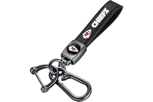 Aollpu Genuine Leather Car Keychain,Universal Heavy Duty Metal Key Chain Accessories, Keychain with 360 Degree Rotatable Snap