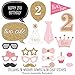 Big Dot of Happiness Two Much Fun - Girl 2nd Birthday Party Photo Booth Props Kit 20 Count