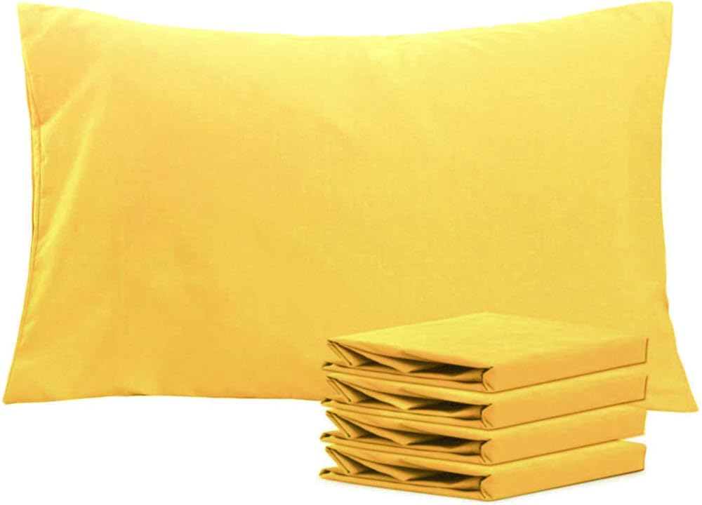 NTBAY 4 Pack 50x75 cm Pillowcases 100% Brushed Microfiber Yellow