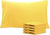 NTBAY 4 Pack 50x75 cm Pillowcases 100% Brushed Microfiber Yellow