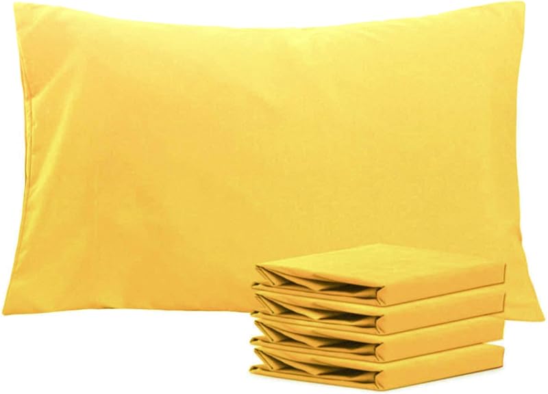 NTBAY 4 Pack 50x75 cm Pillowcases 100% Brushed Microfiber Yellow