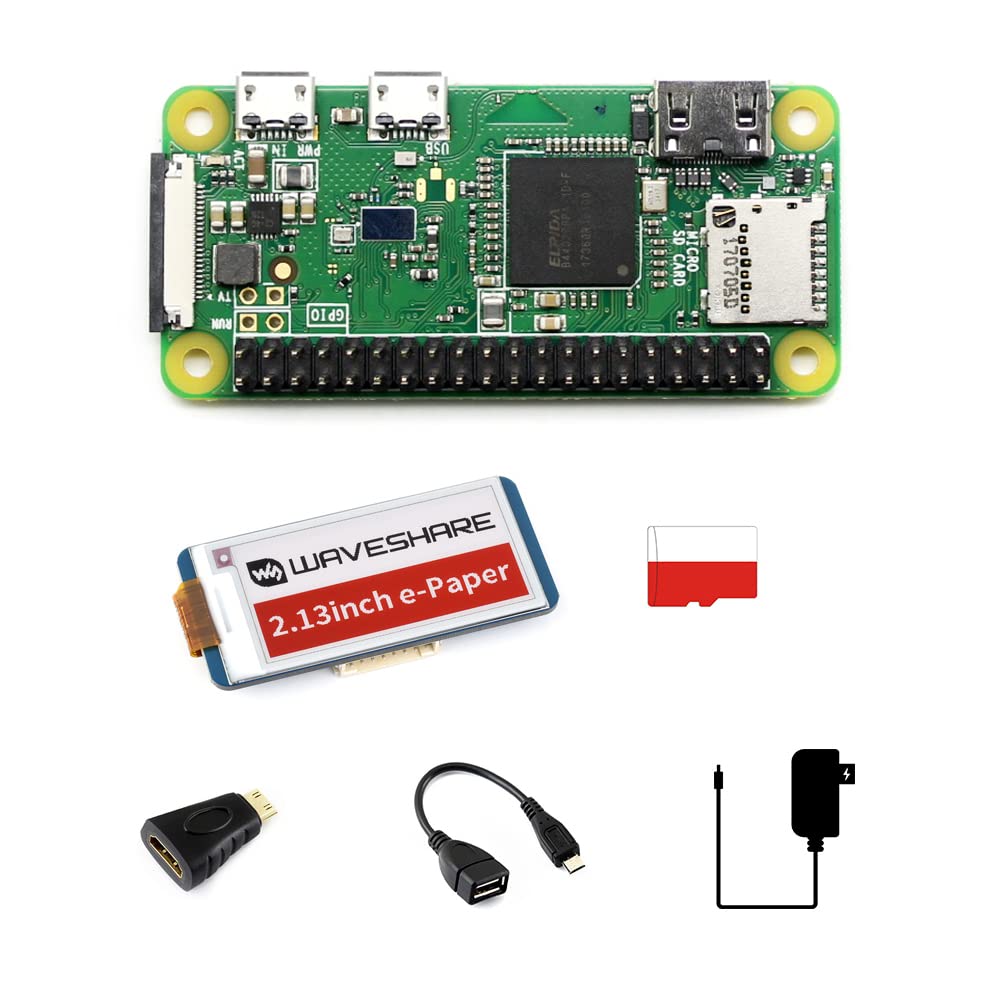 Waveshare Zero WH Package E,Compatible with Raspberry Pi,with 2.13inch e-Paper HAT