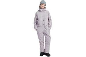 SNBOCON Womens One Piece Ski Suit Colorful Snowboard Snowsuits Jumpsuits Waterproof Hooded Warm Jackets Winter Outdoor
