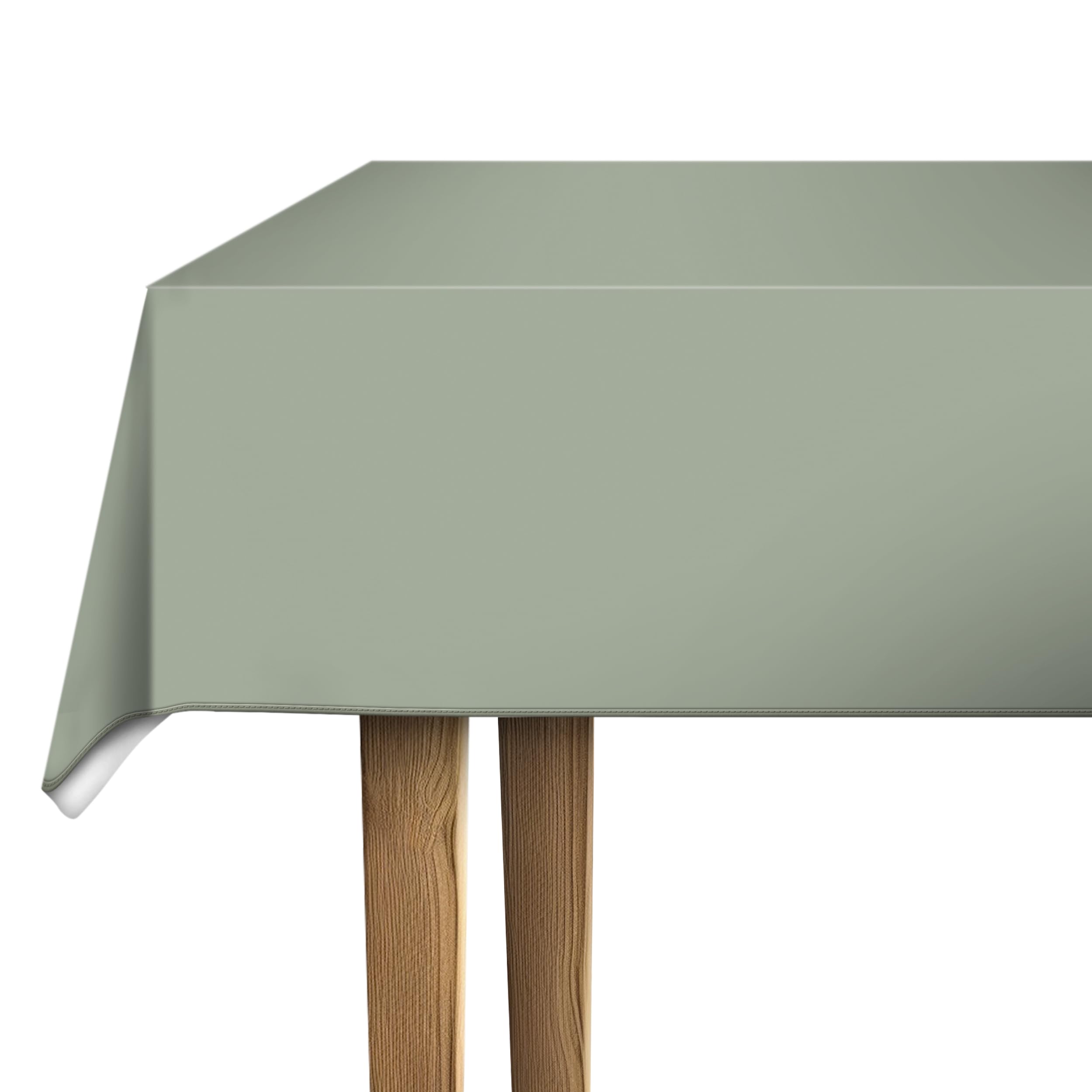 d-c-fix Sage Green PVC-Free Plastic Tablecloth - Oilcloth Stain Resistant Waterproof Modern - Plastic Table Cover for Indoor and Outdoor Use - 140cm x 180cm Rectangular