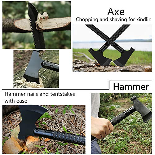 SEHERTIWY Survival Camping Axe, Folding MultiTool Tactical Hatchet Kit