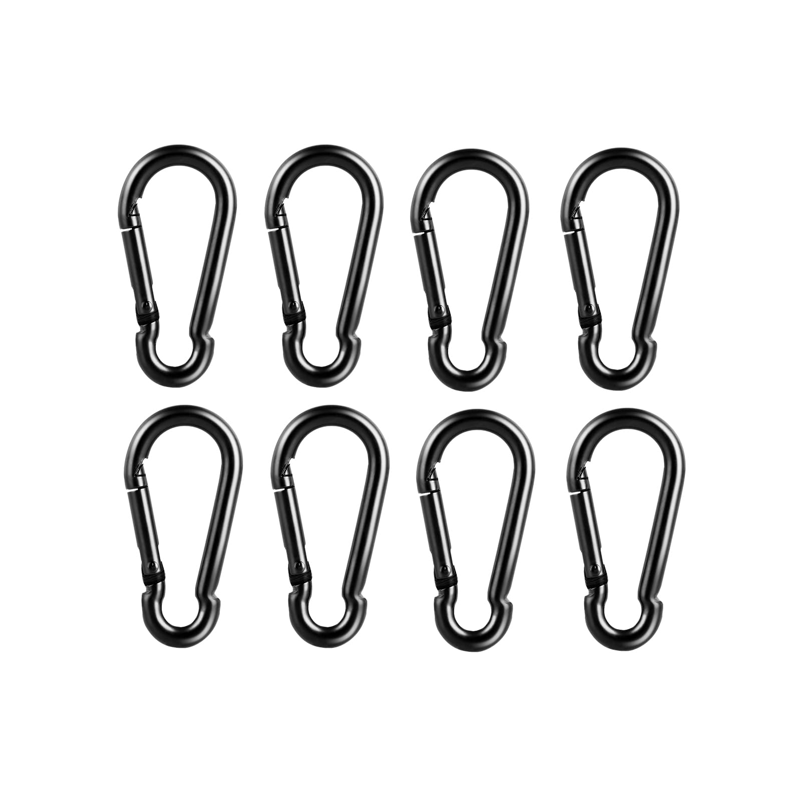 Photo 1 of 8 Pcs Carabiner Clip Spring Snap Hook - M6 2.36 Inch Heavy Duty Snap Hooks Quick Link for Hiking Camping Fishing Swing Hammock, 270lbs Capacity