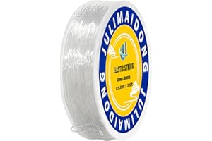 JULIMAIDONG 0.8mm Elastic Bracelet String Cord, Crystal Stretch Bead Cord for Bracelets Jewelry Making, Clear Stretchy Elastic String for Beading, Transparent Thread (0.8MM/200ft)