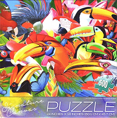 Jigsaw Puzzle Heads Up By Graeme Stevenson Tropical Birds Tucan Parrot Macaw 500 Piece