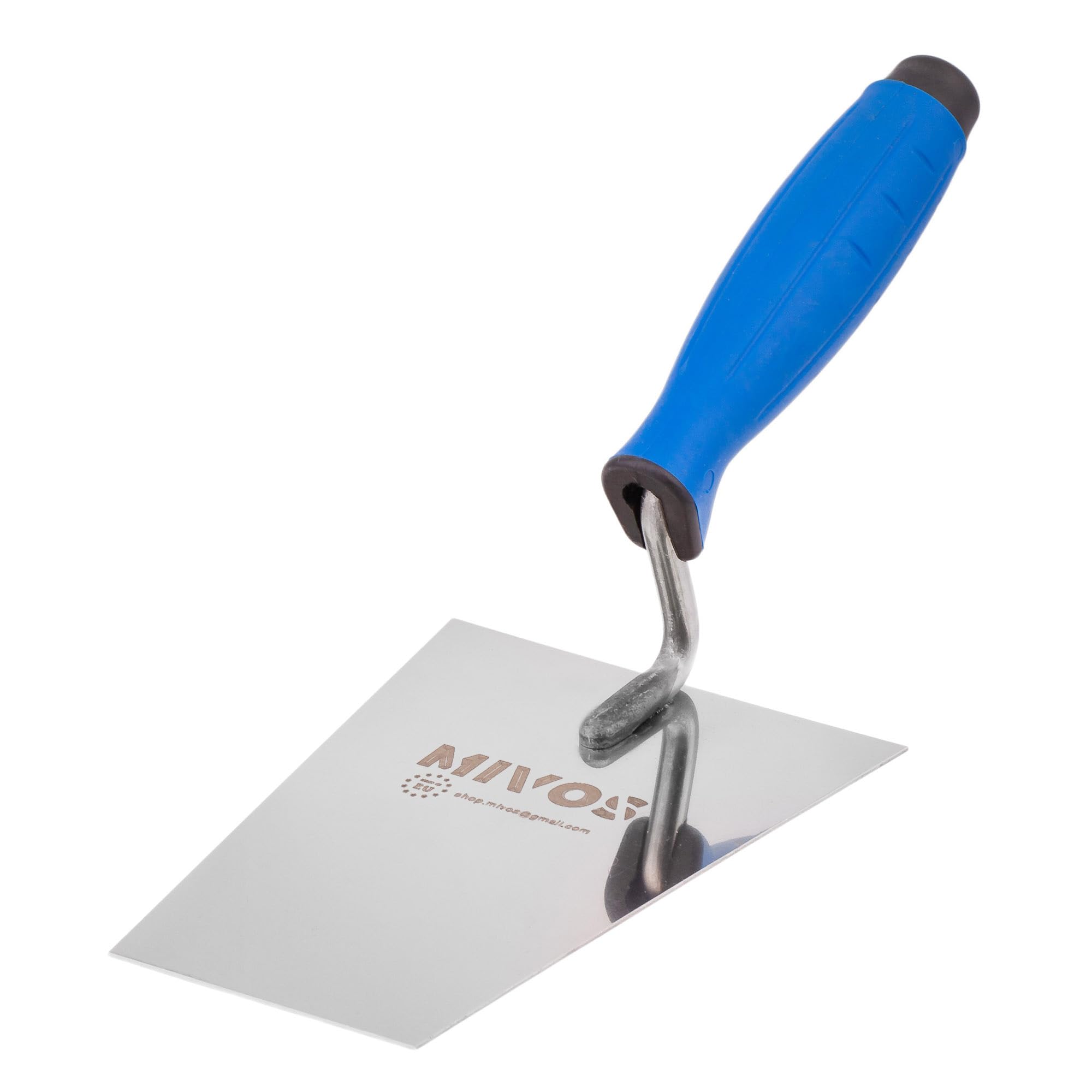 Mivos Stainless Steel Trapezoidal Trowel 160 x 75 mm / Rustproof Masonry Trowel with Rubber Handle / Stucco Trowel for Masonry / Smoothing Trowel Made in EU