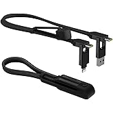 Rolling Square, inCharge XL 30 cm, Keychain with USB-C Cable, Universal Smartphone Cable, Gift for Men, 6-in-1 Universal Char