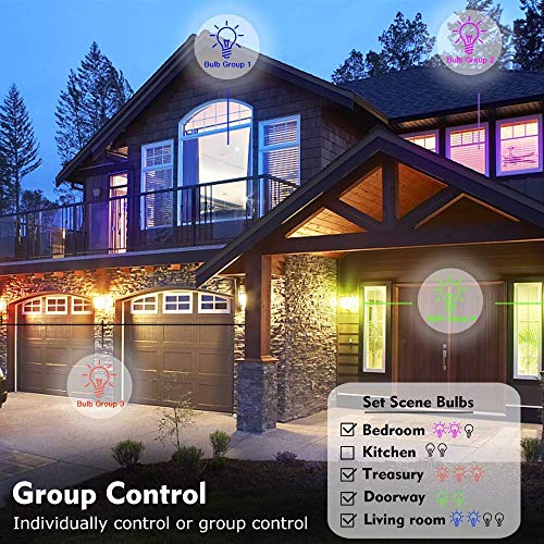 Smart Light Bulb, WiFi Smart Led Bulbs Dimmab Multicolored RGBCW, No Hub Required, Works with Amazon Echo Alexa and Google Home (7W 600LM E26)(1 Pack)