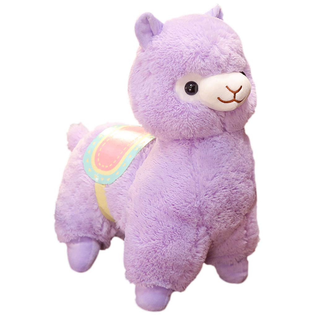 FeiWen Alpaca Stuffed Animal Plush Toy Saddle Alpaca Soft Doll Soft Birthdays,Christmas,Cute,Fun, Super Soft Children Gift (New Purple)