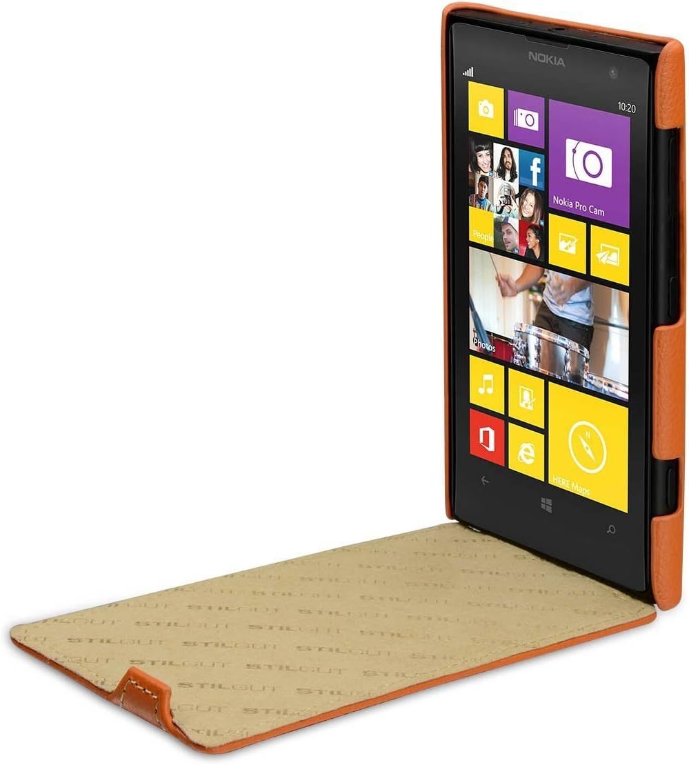 StilGut UltraSlim Genuine Leather Case for Nokia Lumia 1020, Orange - Image 3