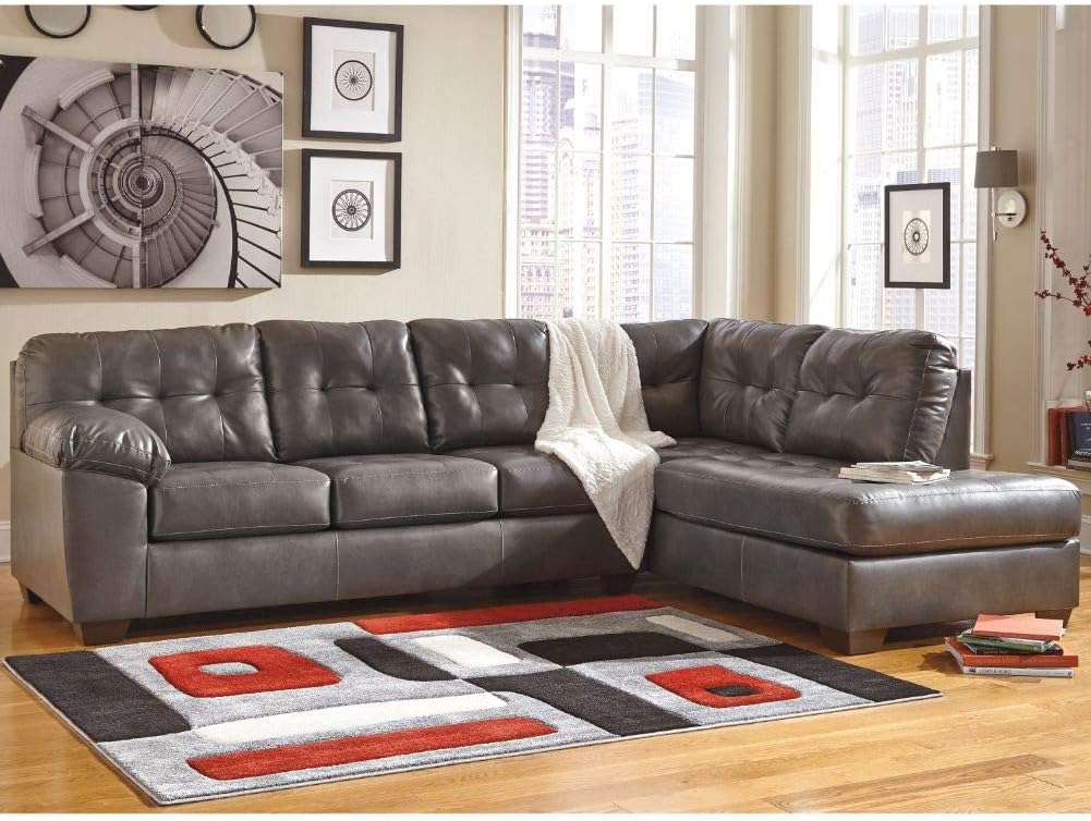 Signature Design by Ashley Alliston Sectional with Right Side Facing Chaise in Gray DuraBlend