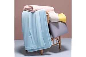 LLanCL Cooling Blankets for Hot Sleepers - Cool Like Ice Cream Lightweight Blanket for Summer with Double Side Cold, Cooling Comforter, Quilt, Fabric for Bed (Queen Size 79" x 91" Blue & Grey)