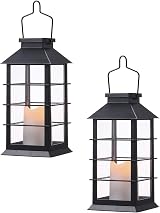 Tomshine Outdoor Solar Lanterns 2 Pack Flickering Candle Lights Patio Garden view 9