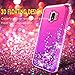 Compatible with Samsung Galaxy J2 Case, Galaxy J2 Core/Galaxy J2 Dash/Galaxy J2 Pure Case Glitter Liquid Quicksand Shiny Sparkle Flowing Bling Diamond Clear Cute Cover for Girls Women Purple/Pink
